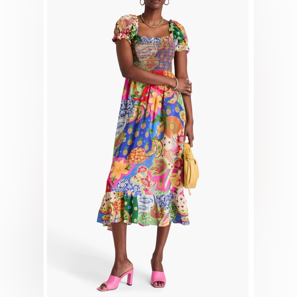 Farm Rio Sunny Mix  Midi Dress